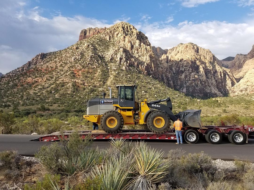Out in Red Rock Canyon with one of our John Deere 644k Loaders.