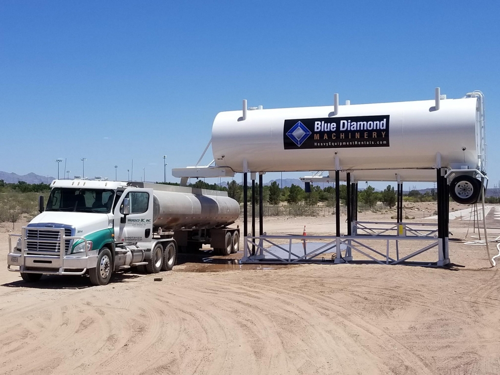One of our 12,000 Gallon Water Towers out on a job site.
