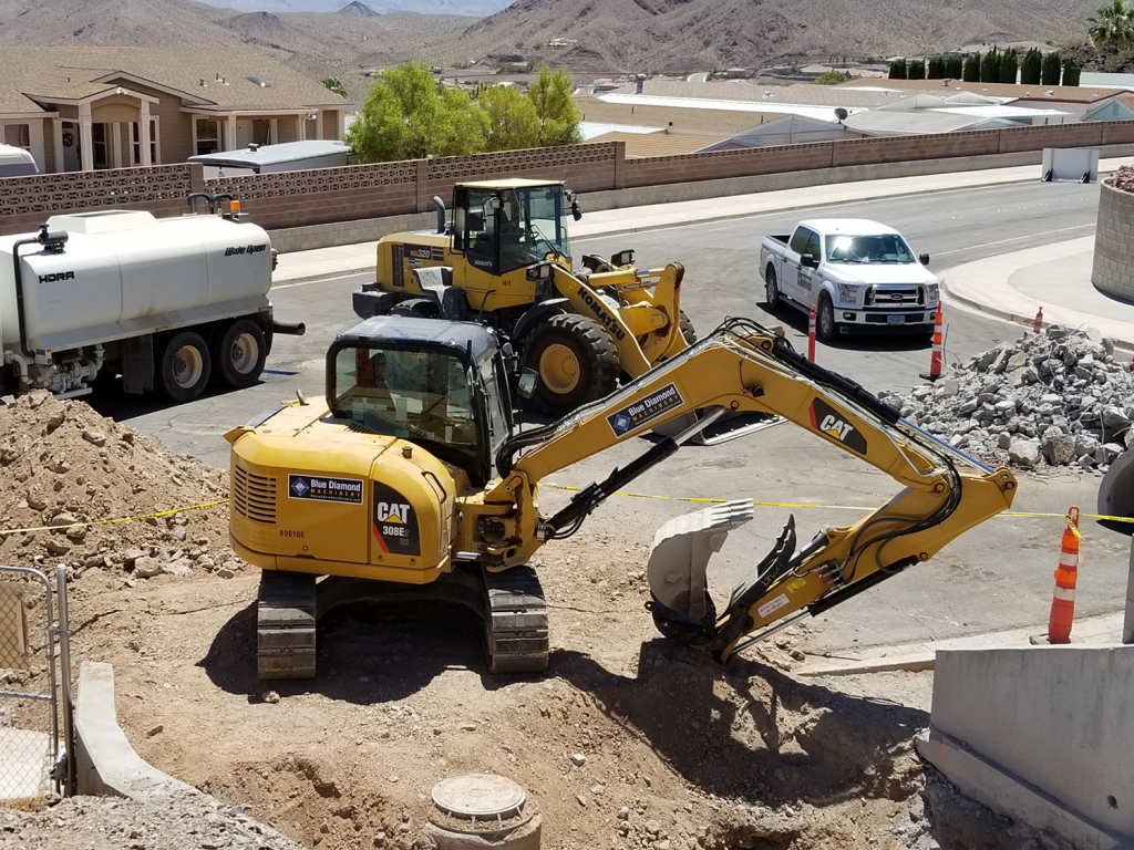 One of our CAT 308E Excavators out in Boulder City.