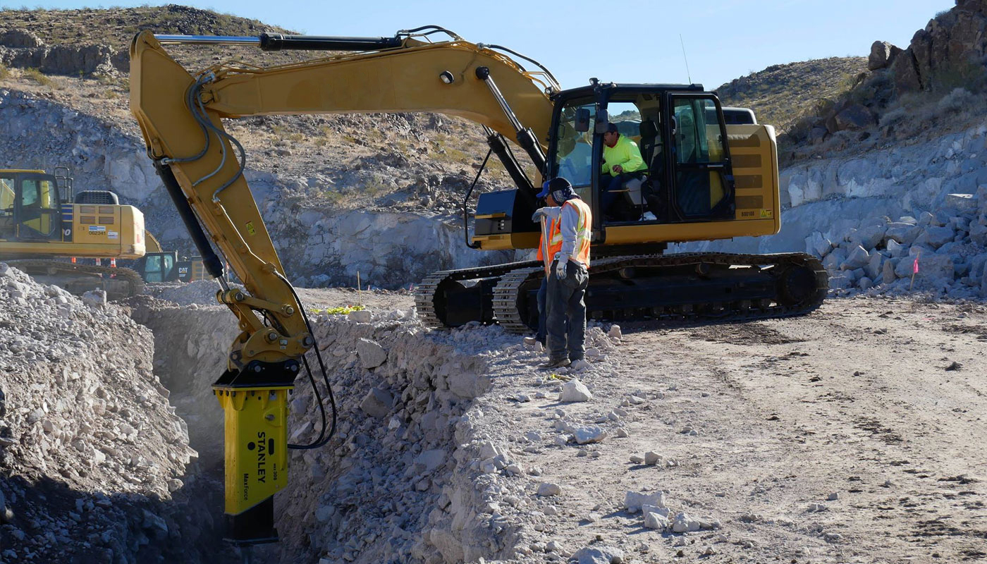 Excavator with Stanley Attachment