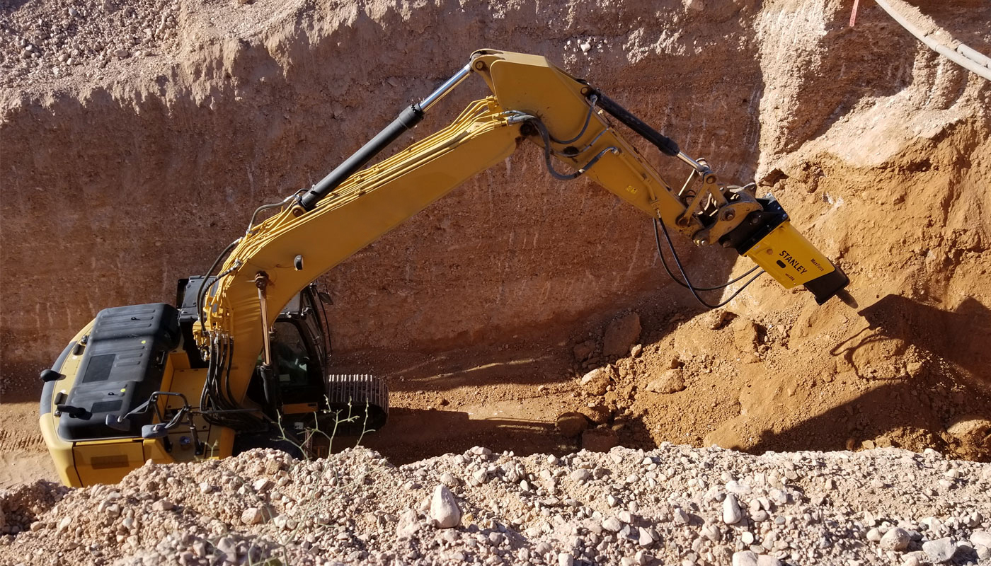 Excavator with Stanley Attachment